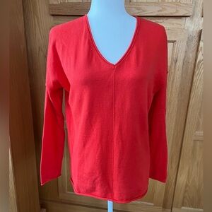 J. Society Orange V-Neck Sweater  L